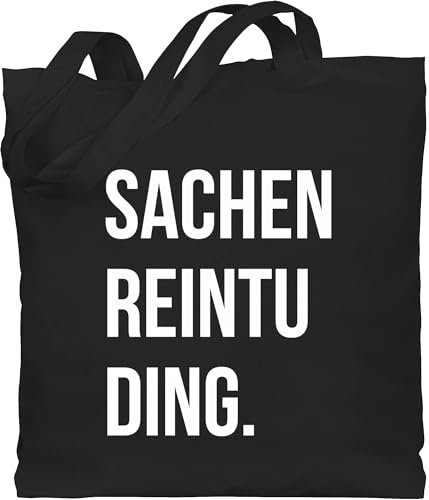 Baumwolltasche - Festival Zubehör - Sachenreintuding I Sachen Reintu Ding I - Unisize - Schwarz - coole sache festivalzubehör geschenk weihnachten tu beutel shopping bag stoff witzig