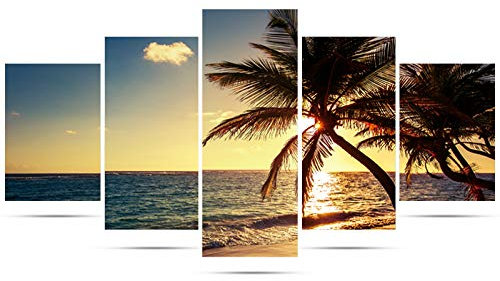 TAOPE 5 Stück Diamant Malerei Vollbohrer Kit, DIY 5D Diamond Painting Bilder Set Diamant Malen nach Zahlen Kreuzstich Stickerei Strass Mosaik Gemälde (Meer und Baum)