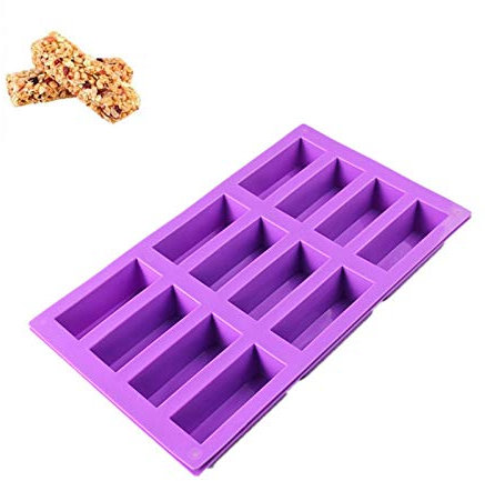 Rechteckige Silikonform Schokoladenform Pralinenform Antihaftbeschichteten Silikonformen Silikon Backform Muffinform für Herstellung von Seifenriegeln Harz Schokolade Cupcakes Pudding und Jelly