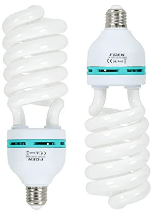 2X135W CFL Fotolampe 5500K Fotoleuchte mit E27 Stecker,FGen Studioleuchte Energiesparende 10000 Stunden Lebensdauer Beleuchtung für Produktfotografie Fotostudio,Fotografie,Softbox