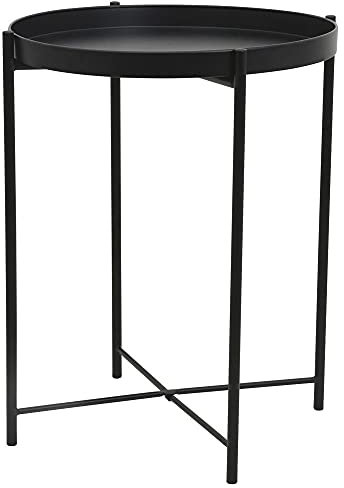 NAWA Home & Work Runder Beistelltisch aus Metall, Durchmesser 38 cm und Höhe 50 cm. Vielseitiger Beistelltisch neben Ihrem Sofa oder Gartenmöbeln