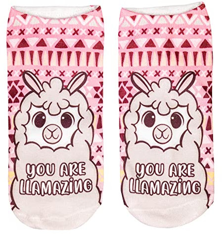 cosey – 1 Paar Sneaker Socken – Lama Design– Einheits-Größe 33-40 (Lamazing)