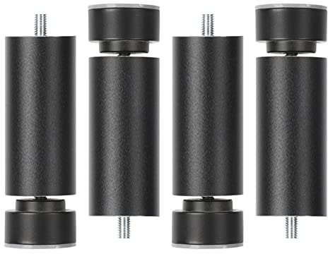 Lot de 4 Pattes de lave-linge aluminium Pieds de Réfrigérateur réglables Meubles Jambes Cabinet Jambe Table Pieds Métal Pied ajustable Pour Canapé,Armoires,éTagèRes,Vis M10 (18cm,Black)