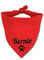 Personalisiert Hunde Bandana, Verstellbare Hunde Dreiecks Halstuch, Wunschname, Gestickt Name des Hundes, Baumwolle Kopftücher Hundehalstuch Dreieckstuch (L, rot)