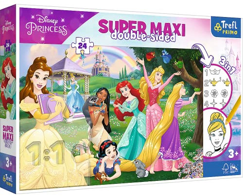 Primo Super Maxi Puzzle 24 Teile und Malvorlage Disney Princess