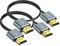 Twozoh Cable HDMI Flexible y Delgado 0,5M 2 Unidades, Cable HDMI Ultrafino compatible con alta velocidad 4K&60Hz 18Gbps 2160P/1080P