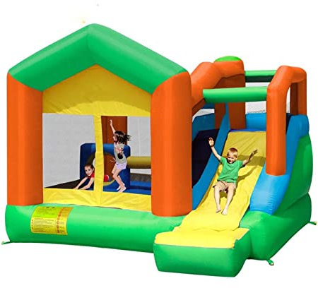 Decorsure Inflatable Bounce House with Blower Inflatable Slide Bouncy Castle for Kids 3-12, Inflated Bouncing Castle Jumper Playhouse Sport Play Ground Indoor/Outdoor
