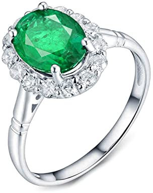 ANAZOZ Eheringe Frauen Gold 750, Smaragd Ringe 1,72 Karat Ring Geburtsstein Mai Trauringe Damen Personalisierte
