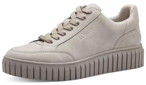 s.Oliver Damen Sneaker flach Low Top Vegan, Grau (Light Grey), 40 EU