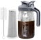 Cold Brew Coffee Maker Pitcher, 32 oz Thick Glass Mason Jar Spout Lid with Handle & Stainless Steel Filter for Iced Brew Coffee, Ice Lemonade, Sun Tea, Fruit Drinks Container