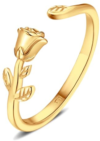 Anelli da donna in argento 925 a forma di rosa. Anello da donna in argento 925 con finitura argento o oro. Gioielli da donna ideali per coppia e fidanzati, regali per amiche... Anelli coppia