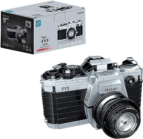 Tirff Kreativ Kamera Bausatz, 405 Klemmbausteine Retro SLR Kamera Bauset, Retro Digitalkamera Modell Bauset, Technik Bausteine Modellbausatz Nicht Kompatibel mit Lgo