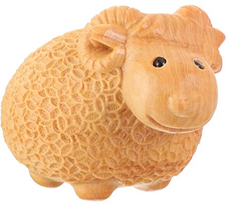 Yardwe Tierstatue Mini-Bauernhof-spielzeugfiguren Schaf-Statue Aus Holz Schafskulptur Holz Kuchendeckel Mit Schafen Desktop-Dekoration Kleine Tierfigur Hölzern Zylinder Kleine Tiere