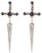 PLABBDPL 1 Paar Ohrringe für Damen Dolch-Ohrringe Gothic vintage Ohrringe für Männer und Frauen