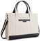 Missnine Sac Cabas Femme, Sacoche Ordinateur Portable 15,6 Pouces, Porte-Documents en Toile, Beige et Noir