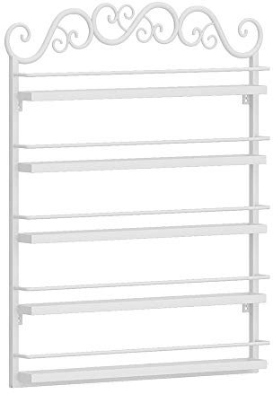 ANSNOW Storage Rack. Wall-Mounted Shelf Nail Polish, 5-Layer Metal Nail Polish Display Stand, Makeup/Cosmetics/Perfume Storage Floating Shelves, Nail Salon for Home Spa Salons Zddab/White/B