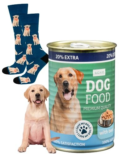 soxo Hundefutter Socken Herren Lustige Geschenke Für Damen Hund Baumwolle Socks 35-40 Labrador