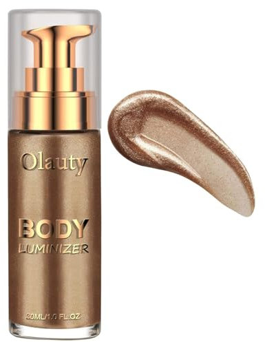 TITIMORE Körper Highlighter Öl Body Luminizer Schimmeröl Flüssig Glitzer Creme Body Glitter Oil Highlighter Körper Flüssiger Körper Glow Schimmer Makeup für Gesicht Körper Bein (Glänzende Bronze)