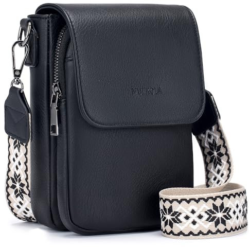 MUIIKOLA Sacs bandoulière femme,Petit Sac à Bandoulière,Besace Sacoche Messenger Téléphone Cuir PU Rigide Sac à Bandoulière Femme Portefeuille en Cuir PU avec Réglables Bandoulière