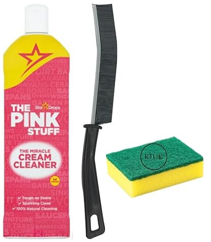 RTUK 500ml Household Multi-Purpose Anti Bacterial Pink Stuff Miracle Cleaning Cream for Window/Stains/Floor/Rust Includes 1x Cleaning Sponge (1)