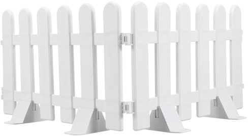 Toddmomy 2 Stück Gartenzaun Kunststoff Weiß Lattenzaun Gartenzaun Blumenzaun Dekorationen Im Freien Mit 4 Sockeln