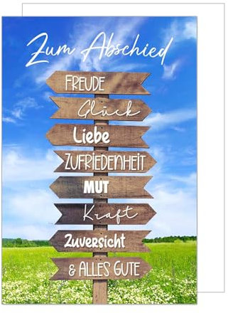 Edition Seidel Premium XXL Maxi Glückwunschkarte zum Abschied mit Umschlag Format DIN A4. Abschiedskarte Ruhestand Karte Wegweiser Mann Frau Kollege Kollegin (A4-AS126)