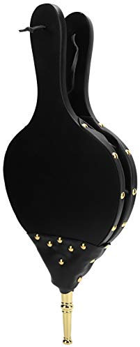 Handgefertigter Kaminblasebalg – Manueller Holzbläser für Camping im Freien, Grill, Kamin – Unverzichtbares Feuerwerkzeug zum einfachen Feuermachen (goldenes Rohr)