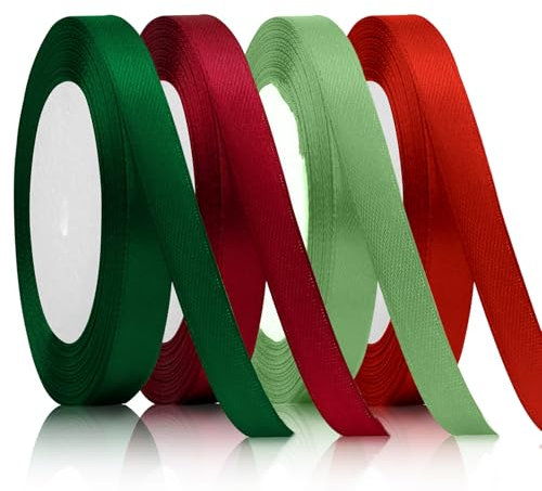 Geschenkband,Dekoration Schleifenband,10mm 22m Satinband,Red Band,Satinband Grün,Geschenkband Grün,Dekoband,Schleifenband Grün,Seidenbänder Bunt,Geschenk Band,Geschenkband Satin,Stoffbänder,Ribbon