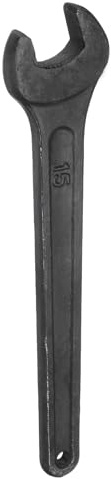 sourcing map Single Open Ended Spanner Wrench, 15mm, Thicken Carbon Steel Open End Wrench Tool for Automotive Repair and Furniture Assembly, Black