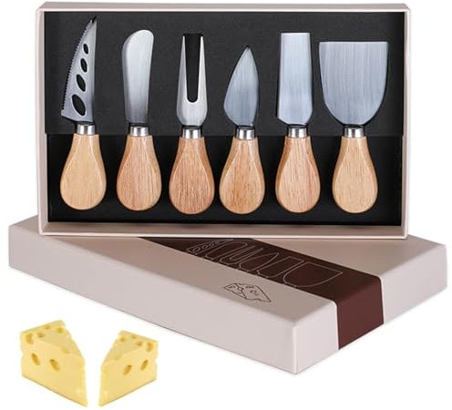 Cheese Knife Set, 6 Pcs Cheese Knife, Cheese Knives, Cheese Knives Set, for Family Gathering Party, Picnics Cheese Slicer, Cake, Dessert and Butter Cutter