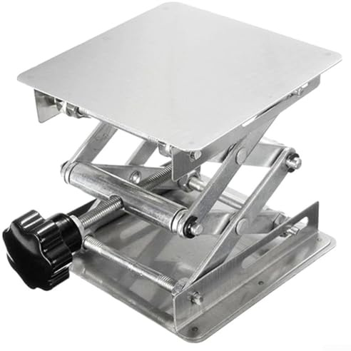Zilimontt 20,3 x 20,3 cm Labor-Scherenwagenheber, Labor-Hebebühne mit kompakter, Tragkraft 15 kg, 200 x 200 mm Labor-Hebebühne, Labor-Hubtisch