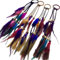 4pcs Boho Hippie Feder Haarverlängerungen mit elastischem Haargummi Indischer Kopfschmuck Federhaarverlängerungs Indianer Feder Haargummi Kopfschmuck für Frauen Mädchen Party Festival Dekor