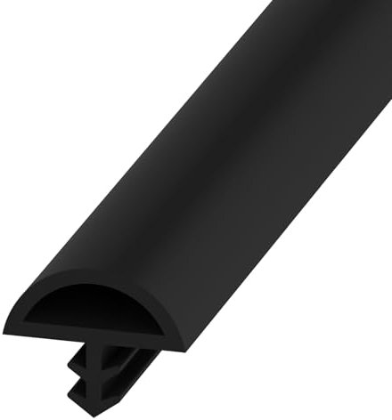 Joint de porte d'intérieur - Joint de porte contre les courants d'air - Isolation phonique - Pour portes et fenêtres (noir, 12 × 5 mm, 10 m)