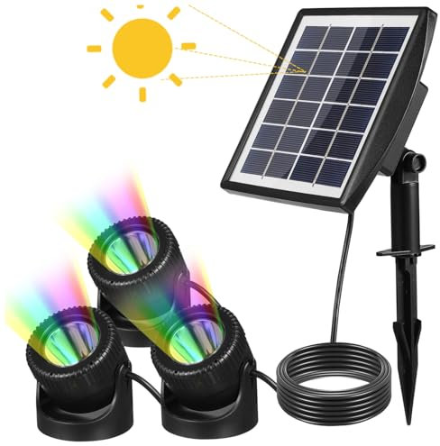 KITANDOVE Luz Solar Exterior Jardín Led Luces Subacuáticas Piscina Colores Fácil Instalación Resistente Ip68