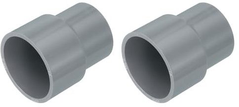 sourcing map 2 Pcs UPVC Reducer Pipe Fitting, 40x32mm PVC Straight Pipe Coupling Adapter Connector for Home Sewer Plumbing Water Line, Grey