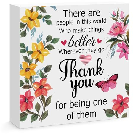 Appreciation Gifts for Women Wooden Block Sign Home Office Desk Sign Decor for Colleague Friends Boss Manager Leaving Farewell Retirement Thank You Gifts for Women Nurse Teacher