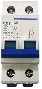 KVEIYIIC Interrupteur sectionneur NH4-125 2P 32A 63A 100A 125A Interrupteur d'isolement Disjoncteur d'isolement(63A)