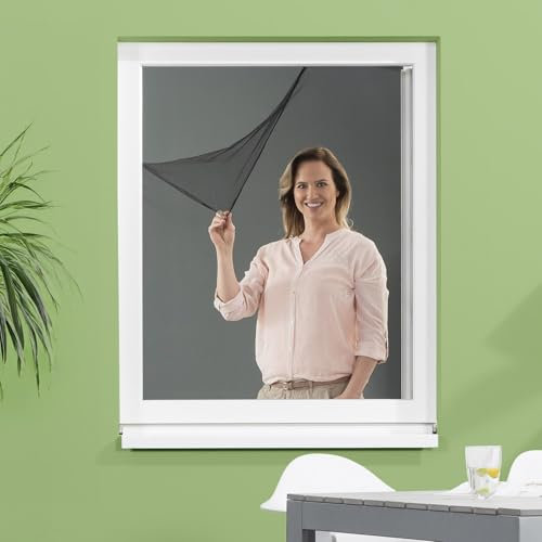 empasa Magnet Fliegengitter Fenster DELUXE mit professioneller Magnet-Klick-Befestigung, Insektenschutz ohne Bohren, Magnetfenster, individuell kürzbar, Größe:100 x 120 cm, Gewebeauswahl:Fiberglas