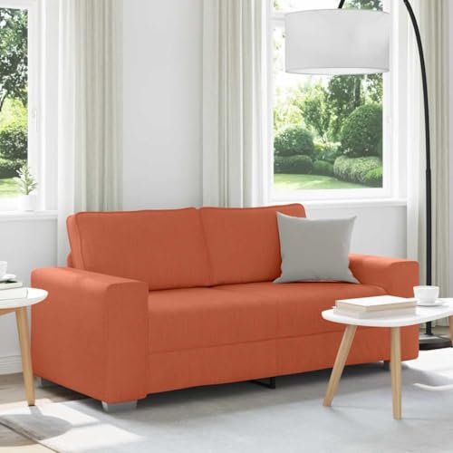 MOBCANT Zweisitzer-Sofa Rot Orange 140 cm Cordstoff Sofabezug Couchgarnitur Modulares Sofa Schlafcouch für Wohnung Büro Wohnzimmer Schlafzimmer
