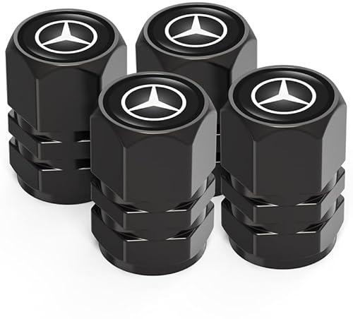 Reifen Ventilkappen für Mercedes Benz CESM CLK GLK GL AB AMG GLS GLE AMG Series,Ventilkappen mit Dichtung für stabilen Reifendruck, Autoventil Kappe, 4 Stück