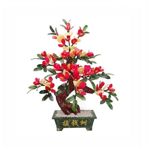 Bonsaï Artificiel Plantes artificielles for décoration de Maison, bonsaï en Jade, Ornement Chinois for Balcon et Jardin Plantes artificielles(Grand)