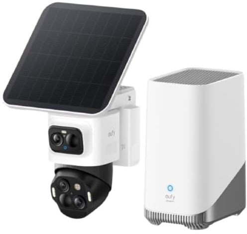 eufyCam S4 1‑Kamera‑Set, Überwachungskamera Außen, Farbnachtsicht, 4K UHD | 360° Multi‑Kamera‑Tracking, Auto‑Tracking, 16TB lokaler Speicher, 3‑Linsen Bullet‑PTZ‑Kamera, 8× Hybridzoom