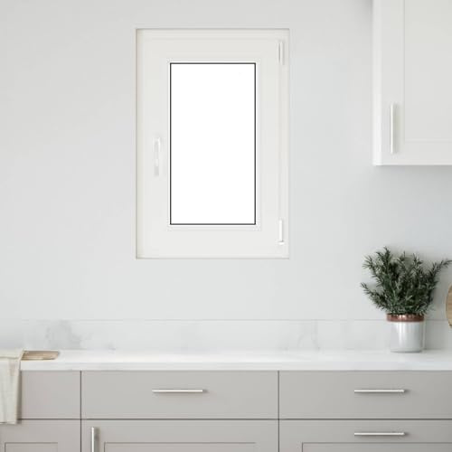 Mokuyary Ventana de sótano 50 x 75 cm PVC y vidrio Blancoventana de ventilación pequeña de repuesto para cobertizos y graneros del hogar Inclinándose y girando a la izquierda