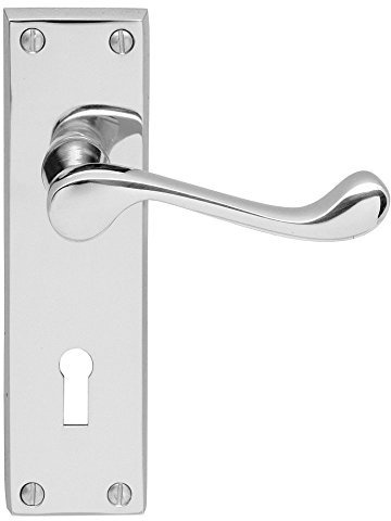 VICTORIAN SCROLL LEVER LOCK DOOR HANDLE POLISHED CHROME