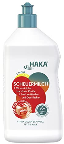 HAKA Scheuermilch, 375 Anwendungen, gegen Schmutz, Fett- und Kalkflecken, Zitronenduft, 750 ml