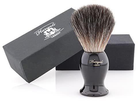 Da Uomo 100% Nero Pennello da Barba in Tasso in Ebano Manico Prodotto in Inghilterra