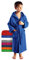 Arus Kinder-Bademantel mit Kapuze für Jungen und Mädchen, 100% Baumwolle Frottee (380 g/m²), lang, Royalblau, 164