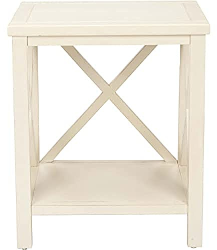 SAFAVIEH Contemporary Wooden Accent Table, in White, 34 X 46 X 54.61