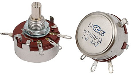 sourcing map 2 Pcs WTH118-1A 2W 4K ohm Einmalige Drehung Drehkonus Kohlenstoff Potentiometer DE de