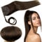 RUNATURE Ponytail Extension Echthaar Braun Echte Haare 50cm Lang Haarverlängerung Echthaar Zopf Glatt Pferdeschwanz Haarteil Echthaar Braun Menschliches Haar 80g #4